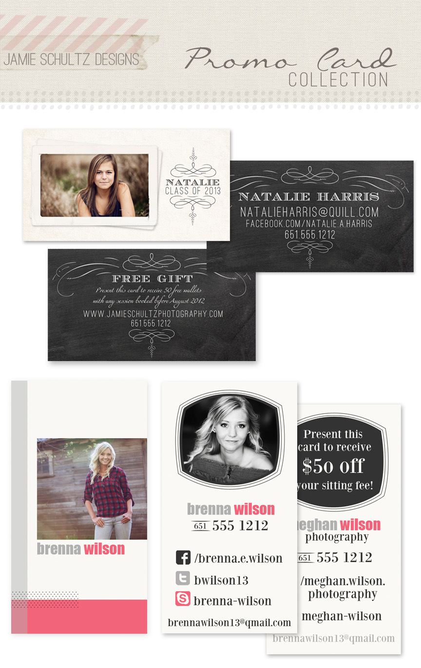 High School Senior Rep Card Templates from Jamie Schultz Designs
