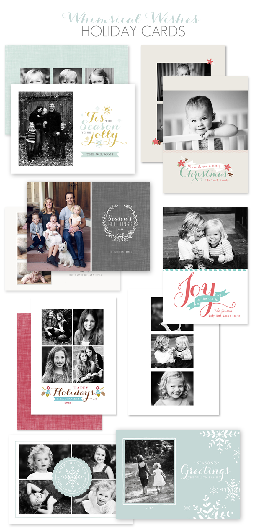 Whimsical Christmas Card Templates by Jamie Schultz Designs