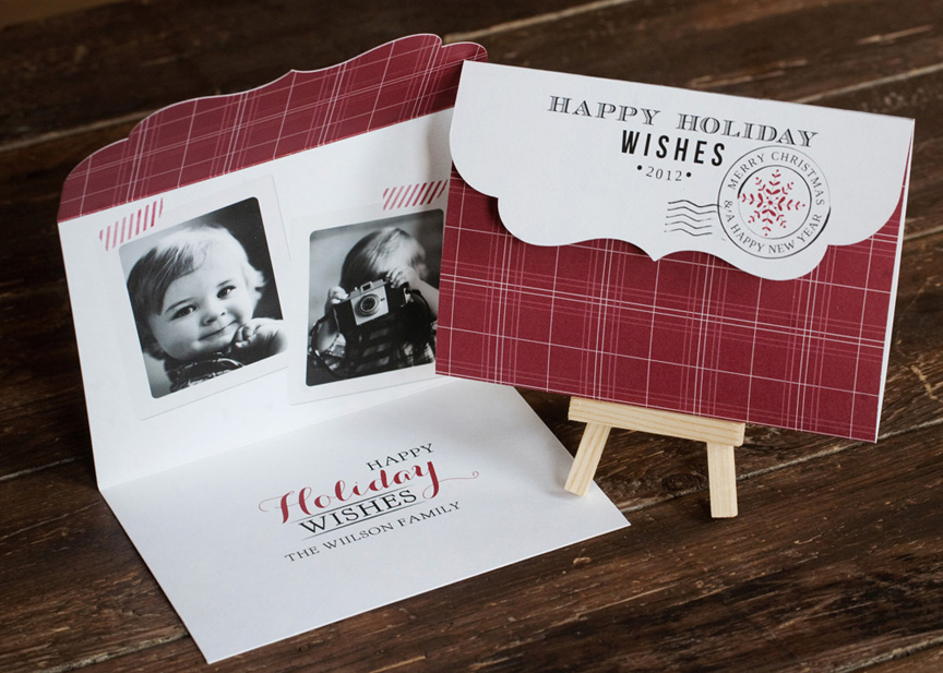 Yuletide Folded Luxe Holiday Cards by Jamie Schultz Designs