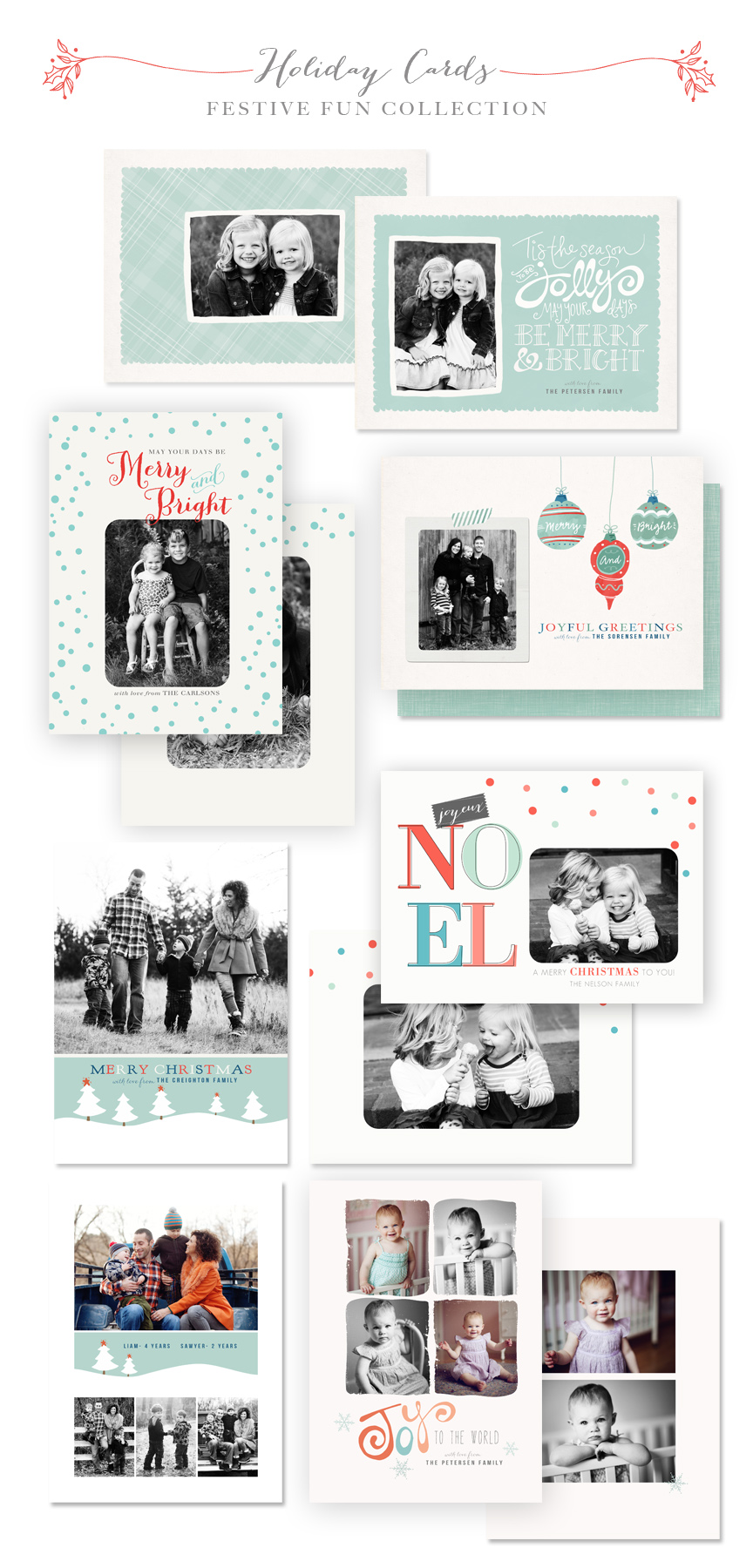 Festive Fun Holiday Card Templates by Jamie Schultz Designs