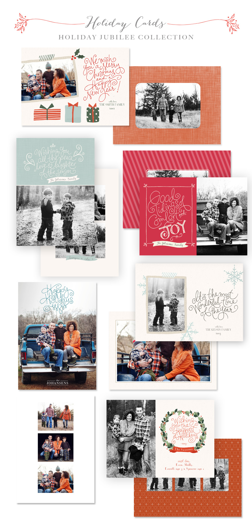 Holiday Jubilee Christmas Card Templates by Jamie Schultz Designs