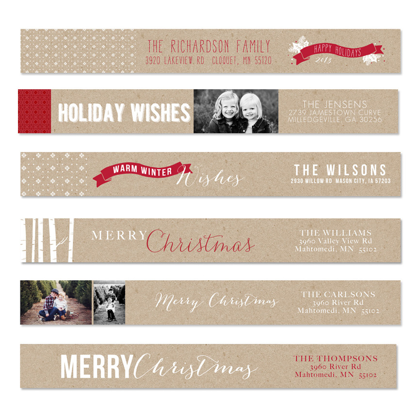 Holly Banner Address Labels by Jamie Schultz Designs