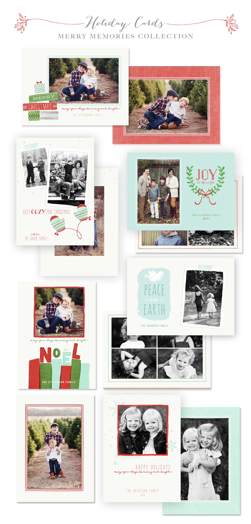 Merry Memories Holiday Card Templates by Jamie Schultz Designs